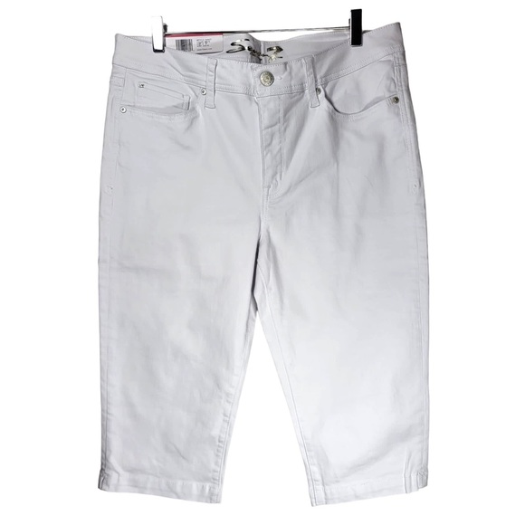 NWT Seven7 Audrey Mid-Rise Skimmer Capris in White - Picture 10 of 10